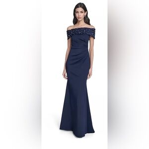 Eliza J Women's Off-The-Shoulder Faux-Pearl-Embellished Evening Gown Size:14$228